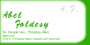 abel foldesy business card
