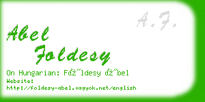 abel foldesy business card